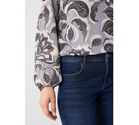 Chiffonbluse mit Ballonärmeln und floralem Muster blau 36