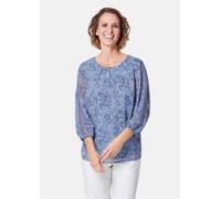 Chiffonbluse mit farbbrillantem Druck blau 42
