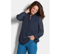 Chiffonbluse mit femininem Ausschnitt blau 42