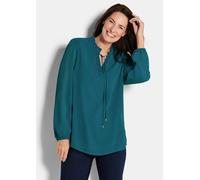 Chiffonbluse mit femininem Ausschnitt türkis 38