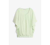 Chiffonbluse BONPRIX "Chiffonbluse mit Untertop", Damen, Gr. 50, grün (softsalbei), Web, Obermaterial: 100% Polyester. Futter: 100% Viskose, oversize, Blusen Chiffonbluse, Oversize-Passform, für festl