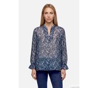 Chiffonbluse mit Leoprint Blau/Braun 44