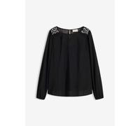 Chiffonbluse mit Strasssteinverzierung 40
