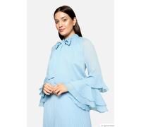 Chiffonbluse VERA MONT "Damen mit Volant", Damen, Gr. 40, soft sky, Chiffon, Obermaterial: 100% Polyester, loose fit normal, V-Ausschnitt, Blusen Chiffonbluse (84057815-40) soft sky