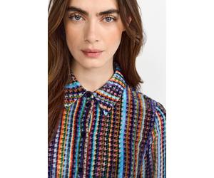 Chiffonbluse RICHROYAL, Damen, Gr. 34, original, Web, Obermaterial: 75% Viskose, 25% Polyamid, gerade, Manschette, Blusen Chiffonbluse, gestreift, im Vintage-Style, leicht transparent (71769802-34)