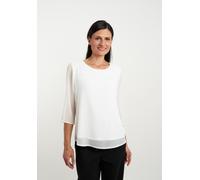 Chiffonbluse SEIDEL MODEN, Damen, Gr. 44, sanftes weiß, Single Jersey, Obermaterial: 100% Polyester. Obermaterial 2: 95% Viskose, 5% Elasthan, unifarben, lässig geschnitten hüftbedeckend, Rundhals, Bl