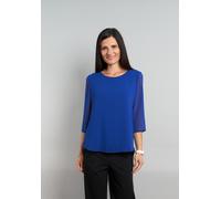 Chiffonbluse SEIDEL MODEN, Damen, Gr. 46, blau, Single Jersey, Obermaterial: 100% Polyester. Obermaterial 2: 95% Viskose, 5% Elasthan, unifarben, lässig geschnitten hüftbedeckend, Rundhals, Blusen Chi