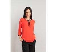 Chiffonbluse SEIDEL MODEN "Exklusiv bei OTTO", Damen, Gr. 54, rot, Web, Obermaterial: 100% Polyester. Obermaterial 2: 95% Viskose, 5% Elasthan, unifarben mit Farbeinsätzen, normal Po-bedeckend, Rundha