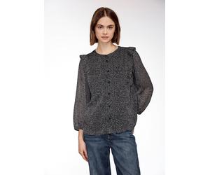 Chiffonbluse STREET ONE STUDIO, Damen, Gr. 44, buffed beige, Stoff, Obermaterial: 100% Polyester; Futter: 100% Modal, unifarben, klassisch normal, Rundhals, Bündchen, Blusen Chiffonbluse, mit Chiffon-