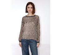 Chiffonbluse STREET ONE STUDIO, Damen, Gr. 46, schwarz, Stoff, Obermaterial: 100% Polyester; Futter: 100% Modal, klassisch normal, Rundhals, Bündchen, Blusen Chiffonbluse (16453955-46) schwarz