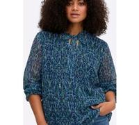 Chiffonbluse tiefblau-bedruckt 46