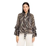 Chiffonbluse VERA MONT "Damen mit Volant", Damen, Gr. 36, braun (braun, braun), Chiffon, Obermaterial: 100% Polyester. Futter: 100% Polyester, loose fit normal, V-Ausschnitt, Blusen Chiffonbluse (7738