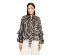 Chiffonbluse VERA MONT "Damen mit Volant", Damen, Gr. 36, braun, braun, Chiffon, Obermaterial: 100% Polyester; Futter: 100% Polyester, loose fit normal, V-Ausschnitt, Blusen Chiffonbluse (77383729-36)