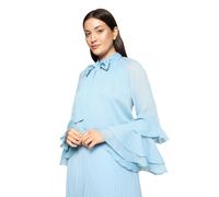 Chiffonbluse VERA MONT "Damen mit Volant", Damen, Gr. 38, soft sky, Chiffon, Obermaterial: 100% Polyester, loose fit normal, V-Ausschnitt, Blusen Chiffonbluse (84057815-38) soft sky