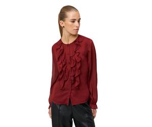 Chiffonbluse ZERO "Damen mit Volants", Damen, Gr. 38, rot (cabernet), Chiffon, Obermaterial: 60% Polyester, 40% Polyester. Futter: 40% Polyester, 60% Polyester. Füllung:, durchscheinend, festlich, fig