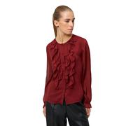 Chiffonbluse ZERO "Damen mit Volants", Damen, Gr. 44, rot (cabernet), Chiffon, Obermaterial: 60% Polyester, 40% Polyester. Futter: 40% Polyester, 60% Polyester. Füllung:, durchscheinend, festlich, fig
