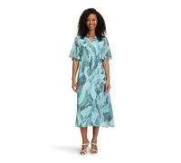 Chiffonkleid BETTY & CO "Damen mit Flügelärmeln", Damen, Gr. 38, Normalgrößen, blau (petrol, mint), Obermaterial: 100% Polyester; Futter: 100% Polyester, Basic schmal lang, Rundhals, Kleider Chiffonkl