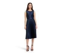 Chiffonkleid BETTY & CO "Damen mit Plissee", Damen, Gr. 44, Normalgrößen, blau (dunkelblau), Obermaterial: 97% Polyester, 03% Elasthan; Futter: 100% Polyester, figurumspielend lang, Rundhals, Kleider