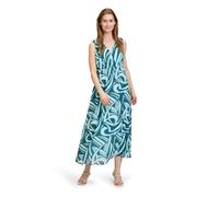 Chiffonkleid BETTY & CO "Damen ohne Arm", Damen, Gr. 44, Normalgrößen, blau (petrol, mint), Obermaterial: 100% Polyester. Futter: 100% Polyester., figurumspielend lang, V-Ausschnitt, Kleider Chiffonkl