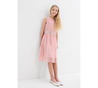 Chiffonkleid BONPRIX, Mädchen, Gr. 140, N-Gr, softrosa, Chiffon, Obermaterial: 100% Polyester. Futter: 100% Polyester, festlich, regular fit, Kleider Chiffonkleid, aus Chiffon, mit elastischem Bündche