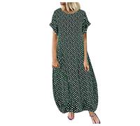 chiffonkleid Damen Sommer Freizeitkleider Damen Locker Swing Ärmellos Kleider Große Größen A-Linie Strandkleider Casual Modisch Maxikleid Falten Hemdblusenkleid Damenbekleidung große größen