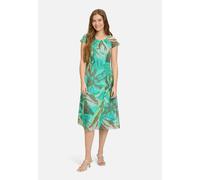 Chiffonkleid BETTY BARCLAY "Betty Barclay Chiffonkleid figurbetont", Damen, Gr. 38, Normalgrößen, bunt (khaki, blau), Obermaterial: 100% Polyester. Futter: 100% Polyester., feminin, figurumspielend la
