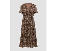 Chiffonkleid in Wickeloptik mit All-over-Print 36 schwarz|mehrfarbig 2162488.99A9.36