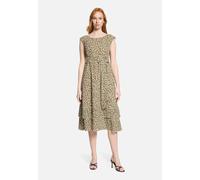 Chiffonkleid BETTY BARCLAY "Damen mit Bindegürtel", Damen, Gr. 38, Normalgrößen, beige, khaki, Obermaterial: 100% Polyester. Futter: 65% Polyester, 35% Viskose, figurumspielend lang, U-Boot-Ausschnitt