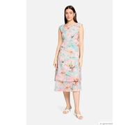 Chiffonkleid mit Bindegürtel Mint/Rosé 48