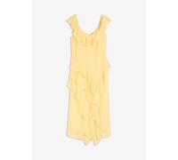 Chiffonkleid mit Trägern und Volants 38