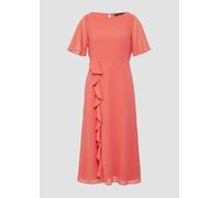 Chiffonkleid mit Volants und U-Boot-Ausschnitt 40 Orange 2164403.3221.40