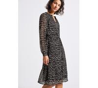 Street One - Chiffonkleid mit Smokdetails braun - Gr. - 34