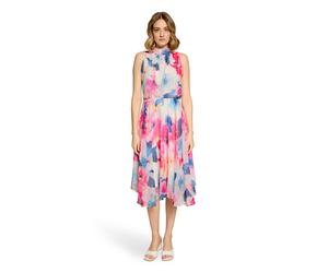 Chiffonkleid VERA MONT "Damen ohne Arm", Damen, Gr. 40, Normalgrößen, bunt (cream, pink), Chiffon, Obermaterial: 100% Polyester. Futter: 100% Polyester, ausgestellt kurz, Kleider Chiffonkleid (1513571