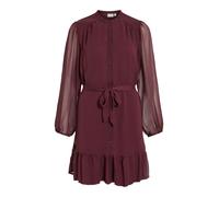 Chiffonkleid VILA "VIFALIA L/S DRESS - NOOS", Damen, Gr. 38, N-Gr, lila (fig), Web, Obermaterial: 100% Polyester, unifarben, regular fit kniefrei, Rundhals, elastischer Bund, Kleider Chiffonkleid, Som