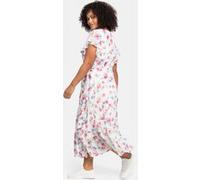 Chiffonkleid SHEEGO BY JOE BROWNS "Chiffonkleid", Damen, Gr. 40, Normalgrößen, weiß (weiß bedruckt), Chiffon, 100% Polyester, geblümt, gemustert, mehrfarbig, lang, V-Ausschnitt, Kleider Chiffonkleid (