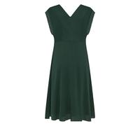 Chiffonkleid ZERO "Damen mit Rüschen", Damen, Gr. 38, Normalgrößen, grün forest, Obermaterial: 100% Polyester. Futter: 100% Viskose, unifarben, A-Linie kurz, V-Ausschnitt, Kleider Chiffonkleid, Perlen