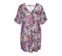 Chiffontunika VENICE BEACH, Damen, Gr. 38, beere bedruckt, Chiffon, Obermaterial: 100% Polyester, bedruckt, figurumspielend Mini, V-Ausschnitt, Tuniken, mit Alloverdruck, leicht transparente Strandtun