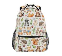 CHIFIGNO Niedlicher Kinderrucksack mit Waldtieren für Mädchen, Jungen, Studenten, Schulrucksäcke, Büchertasche, Niedliche Waldtiere 2, Medium, Tagesrucksäcke