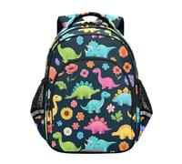 CHIFIGNO Süßer Dinosaurier-Rucksack für Kinder, Schulrucksack, Büchertasche für Jungen und Mädchen, leicht, Dunkelblau, Süßer Dinosaurier, Dunkelblau, Medium, Tagesrucksäcke