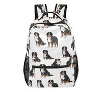 CHIFIGNO Süßer Hund, weißer Kinder-Schulrucksack, Teenager, Jungen, Mädchen, Schule, Büchertasche, College-Rucksack, Niedlicher Hund, Weiß, Small, Bedruckter Schulrucksack
