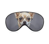 Chihuahua Hundebrille Augenmaske für Damen & Herren, atmungsaktive & verstellbare Augenabdeckung, ultraweiche Schlafmaske, leichte Reise-Augenbinde für Flugzeug, Nickerchen, Nachtschlaf