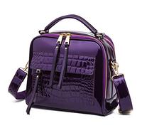 Chikencall Damenhandtasche und Geldbörsen aus Lackleder Crocodile Pattern Shell Shoulde Taschen Damen Schulranzen Umhängetasche