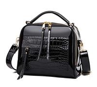 Chikencall Damenhandtasche und Geldbörsen aus Lackleder Crocodile Pattern Shell Shoulde Taschen Damen Schulranzen Umhängetasche