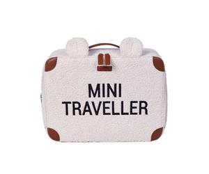 CHILDHOME, Kinderkoffer, Weekend, Kabinenformat, Kompakt, Stabil, Tragegurt, Namensschild, Design, Weiches Material, Mini Traveller, Teddy Ecru