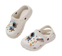 Children's Clogs Sandals Slippers,Garden Shoes with Cosmonaut Decoration, Slippers, Breathable Sandals (Weiß, Kleinkind, Herren, 28, Numerisch (von U Schuhgrößensystem, 29, M)