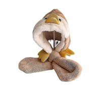 Children's Winter One-piece Hat Scarf Hat Plus Velvet Thick Cartoon Ear Protection One-piece Cold-proof Hat Boys And Girls Hat