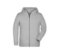 Children's Zip Hoody Sweat-Jacke mit Kapuze und Reißverschluss grau, Gr. S