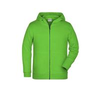 Children's Zip Hoody Sweat-Jacke mit Kapuze und Reißverschluss grün, Gr. L