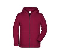 Children's Zip Hoody Sweat-Jacke mit Kapuze und Reißverschluss rot/weinrot, Gr. L