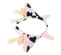 CHILDWEET Plüsch Kuh Stirnband mit Glocken Verstellbarer Elastischer Haarreif Weicher Tierohren Haarreifen für Erwachsene und Niedliches Rinderohren Accessoire für Halloween Weihnachten